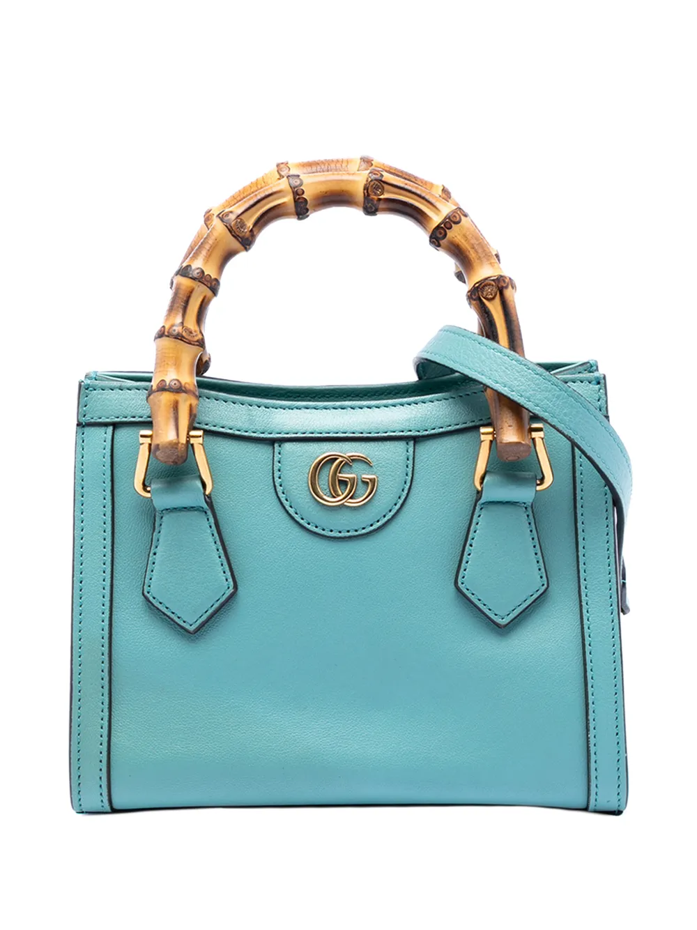 Gucci Pre-Owned 2016-2025 Mini Calfskin Bamboo Diana satchel - Blu