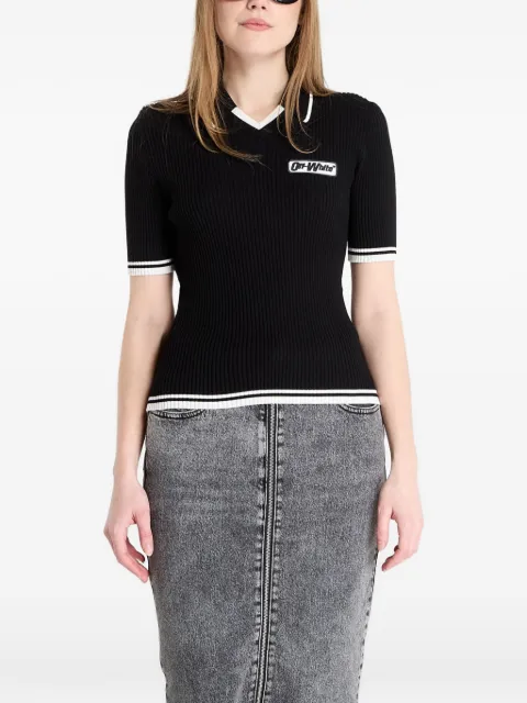 Off-White ribbed short-sleeve top