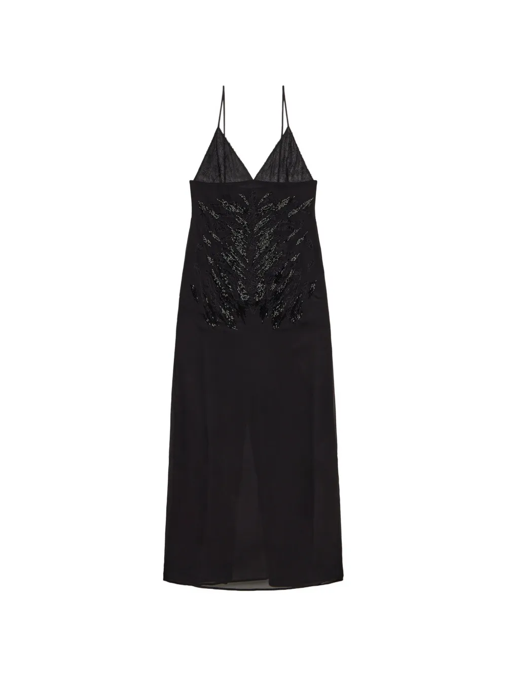 Blumarine Georgette jurk met geborduurd kant Zwart