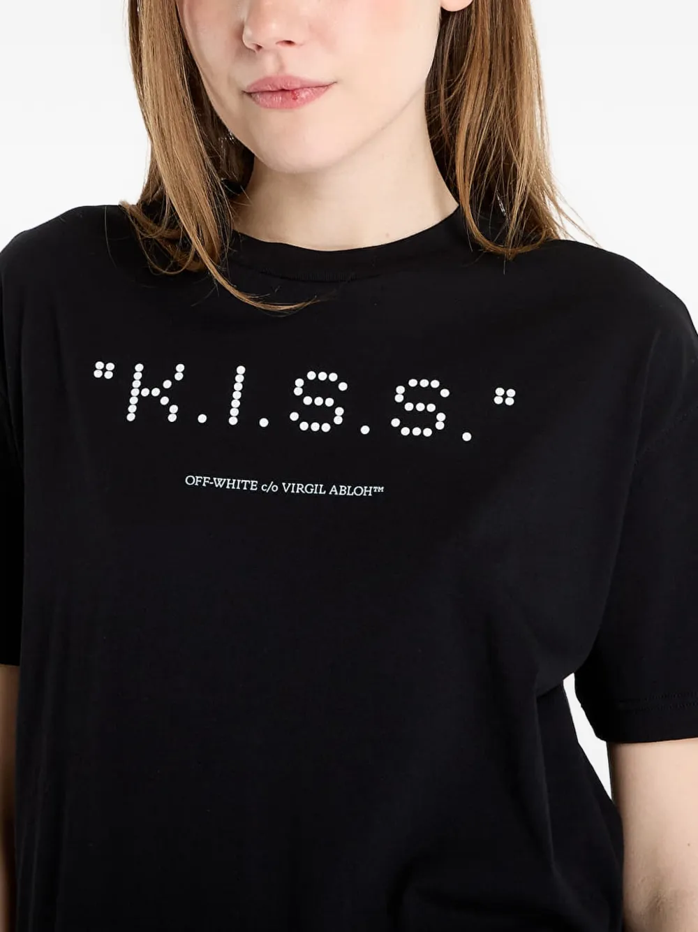 Off-white Kiss Quote T-shirt - Black 