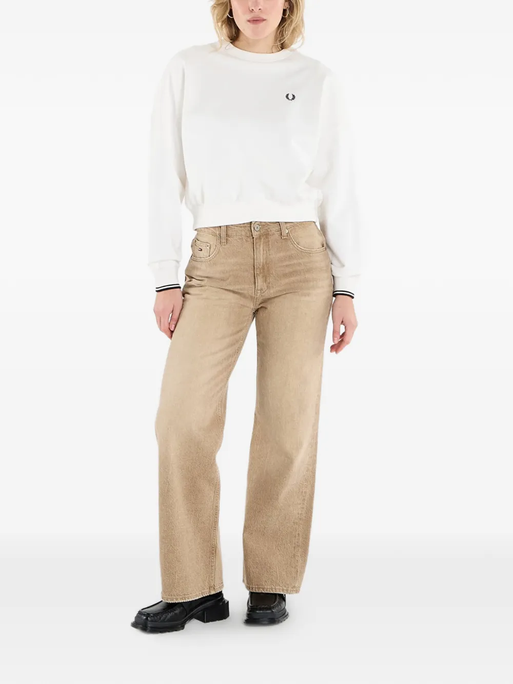  Fred Perry Tipped Sweatshirt - White 