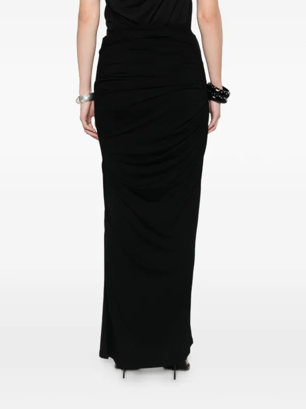 ENTIRE STUDIOS Ruched Skirt | Black | FARFETCH
