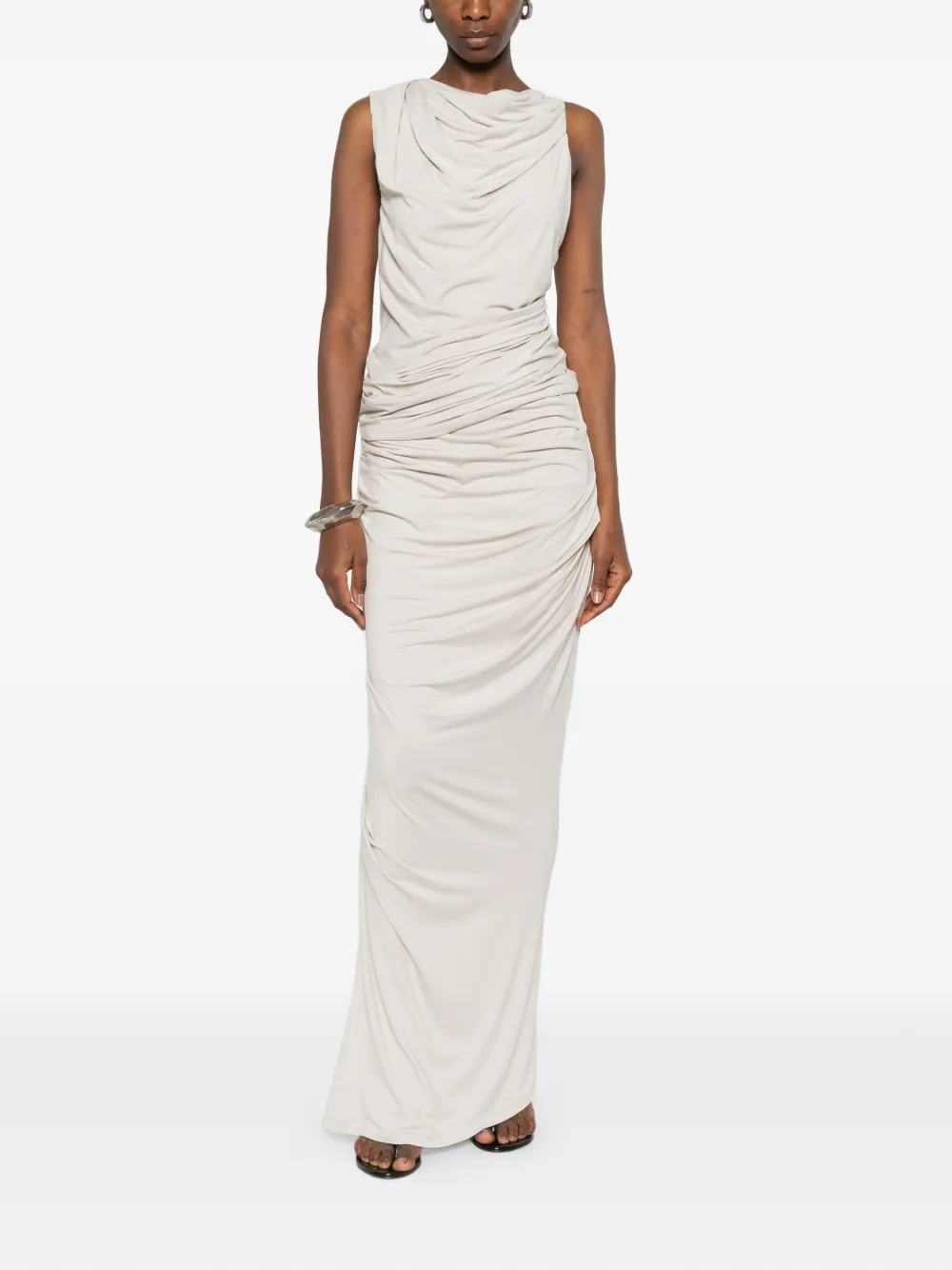  Entire Studios Ruched Drape Maxi Skirt - Grey 