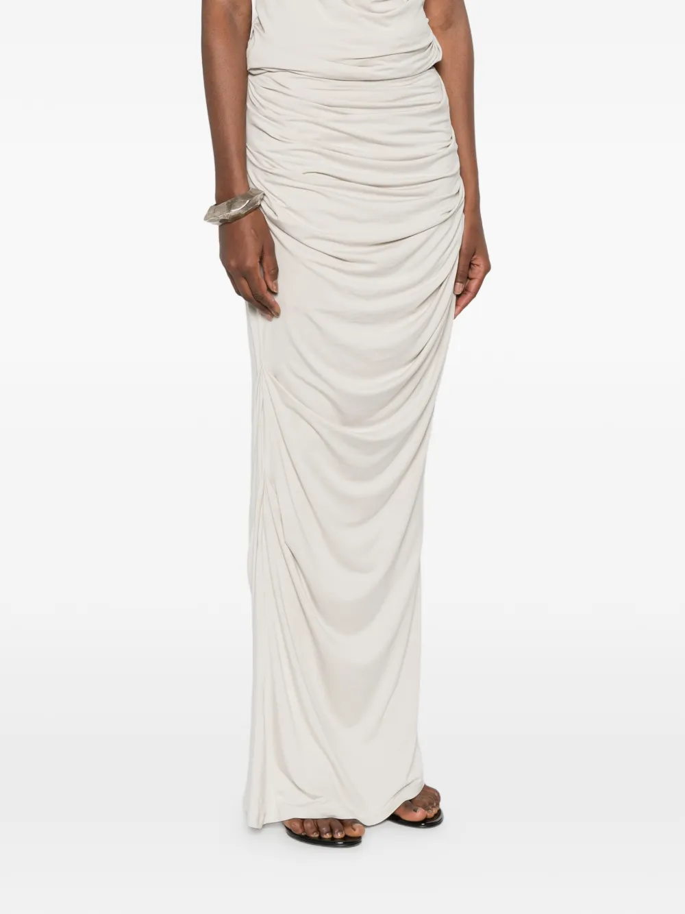  Entire Studios Ruched Drape Maxi Skirt - Grey 