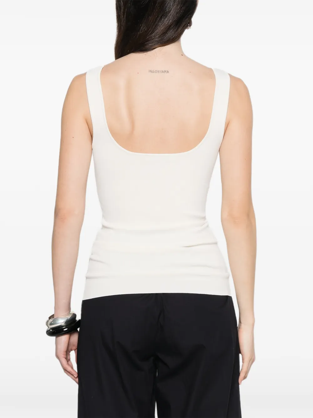 ENTIRE STUDIOS Top met diepe ronde hals Beige