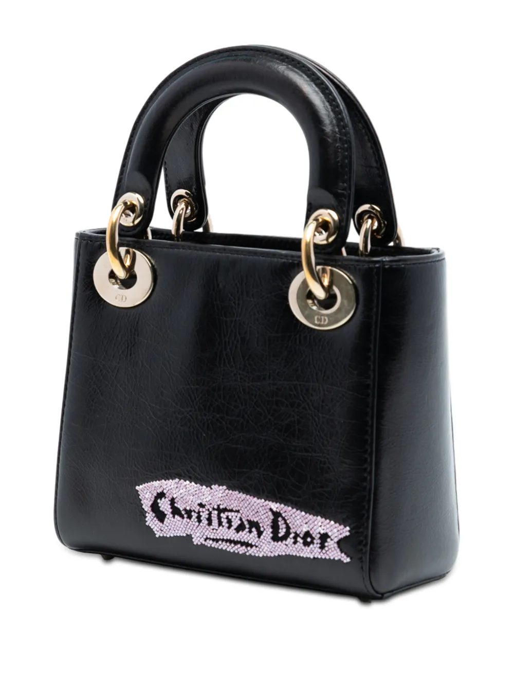 Christian Dior Pre-Owned 2016 Mini Calfskin Beaded Lady Dior