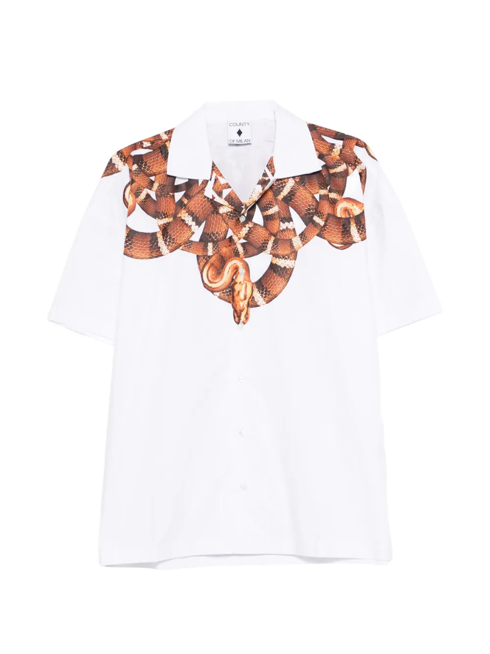 COUNTY OF MILAN snake-print shirt - Bianco
