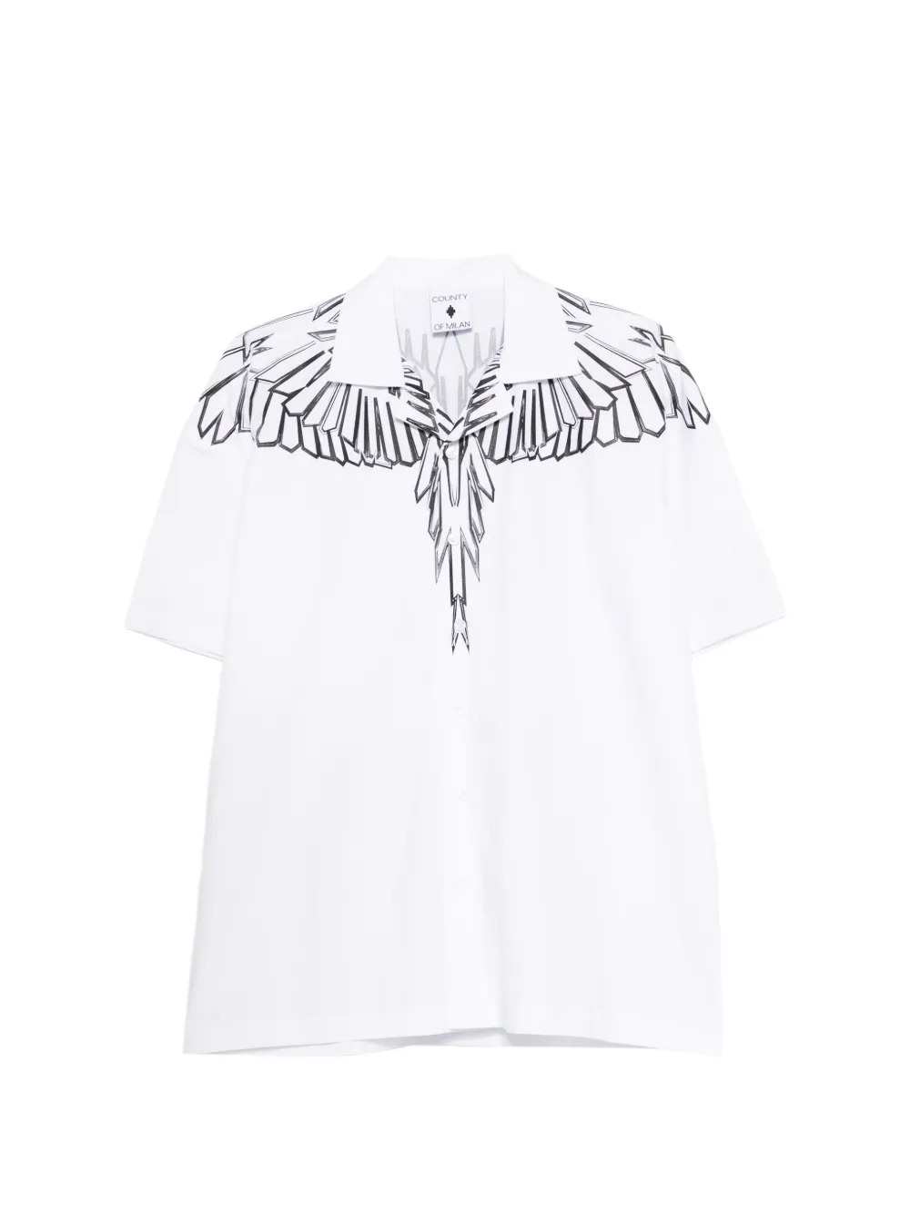 COUNTY OF MILAN wing-print shirt - Bianco