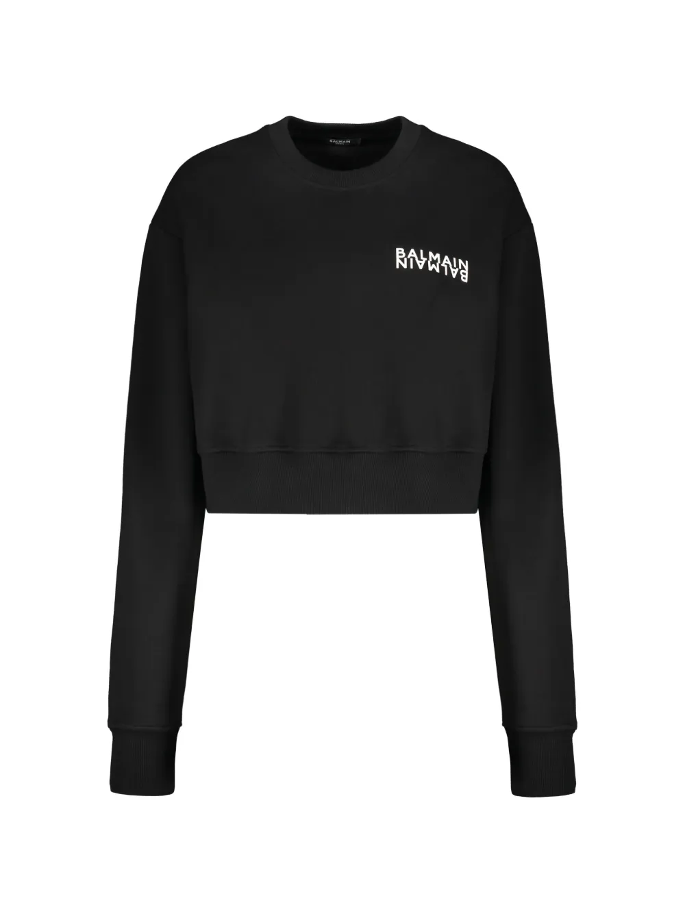 Balmain cropped logo sweatshirt - Nero