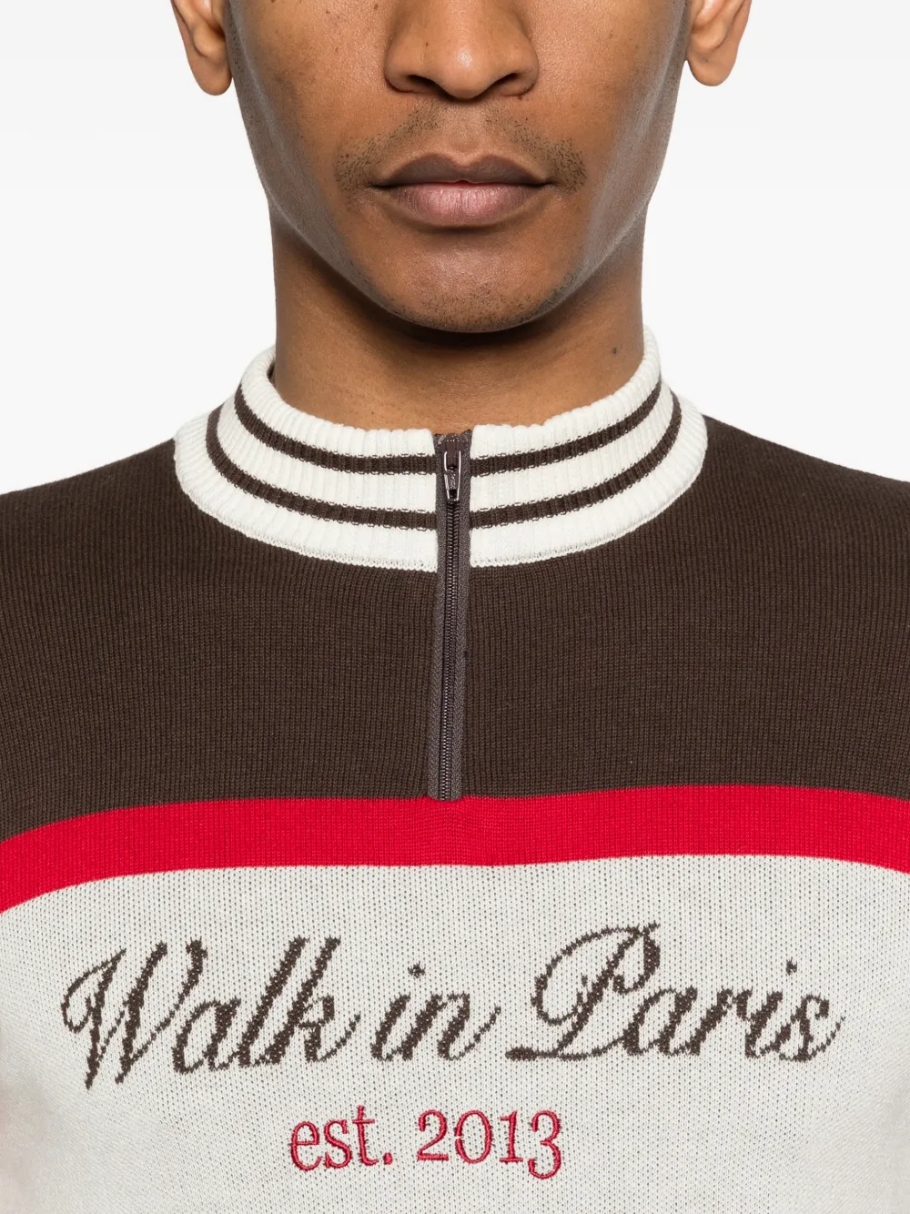 WALK IN PARIS Gestreept T-shirt met korte mouwen Bruin
