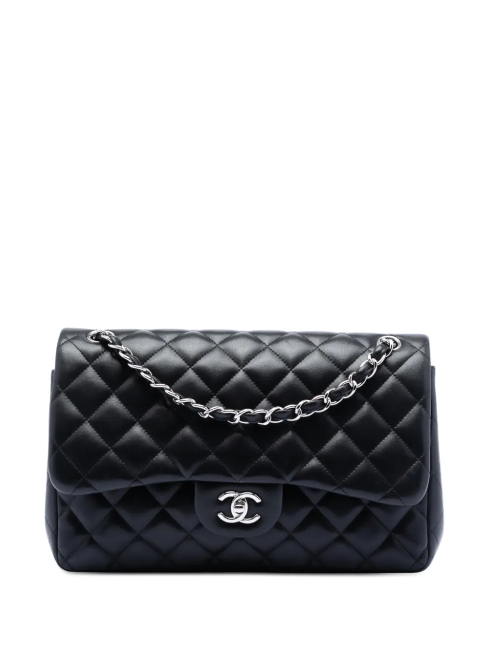 CHANEL Pre-Owned 2012 Jumbo Classic Lambskin Double Flap shoulder bag - Nero