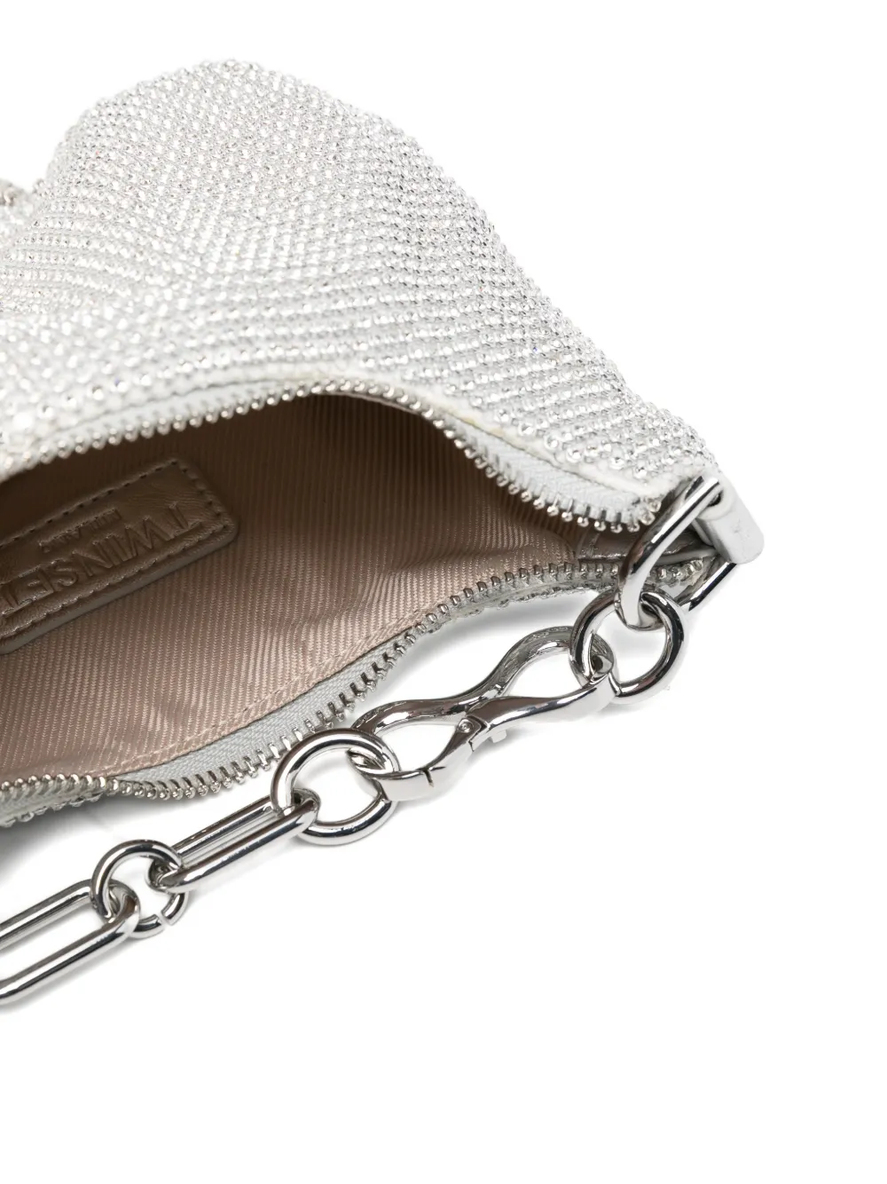TWINSET Mini-tas verfraaid met stras en franje Zilver