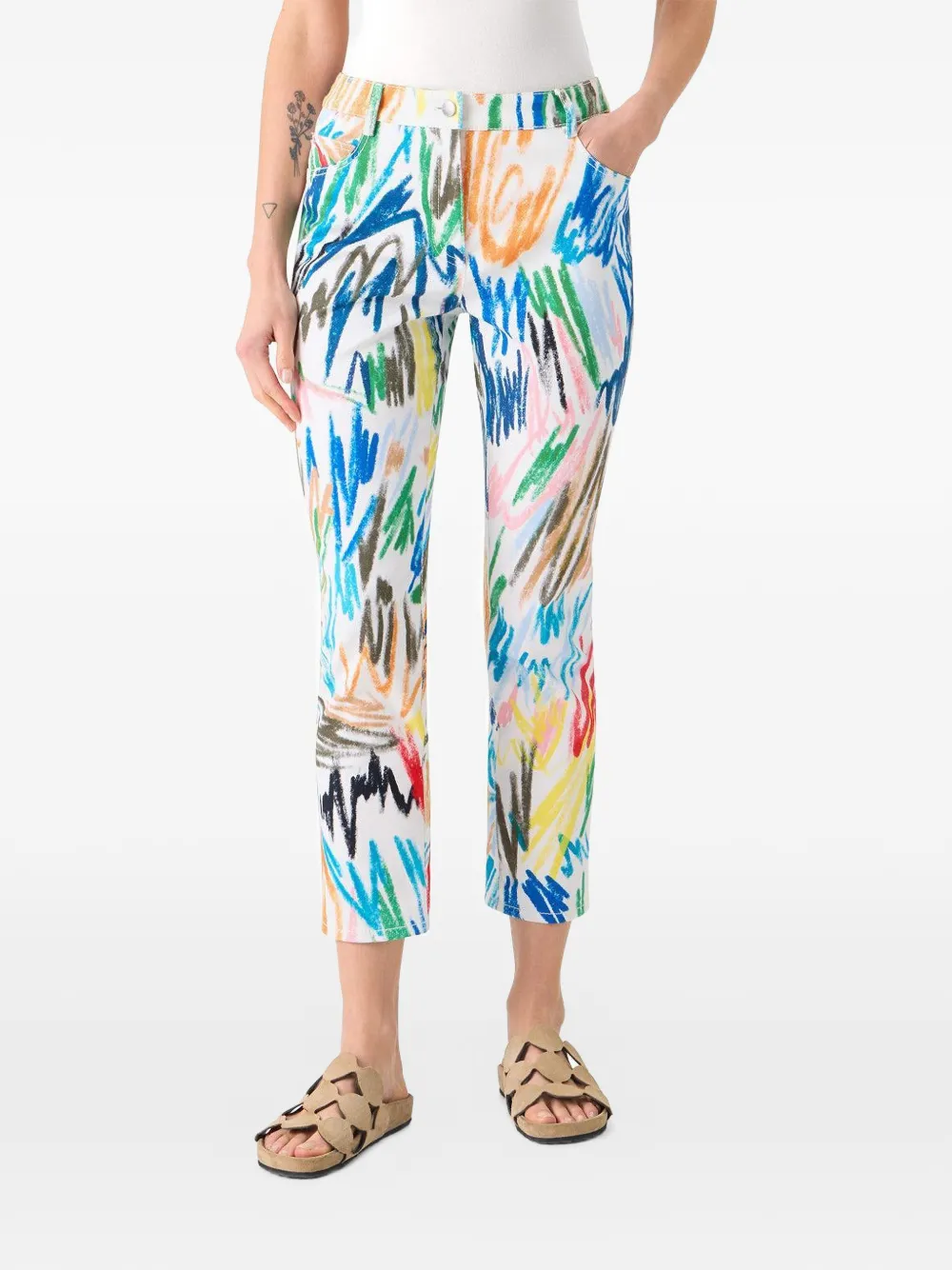  Akris Punto Printed Cropped Trousers - White 