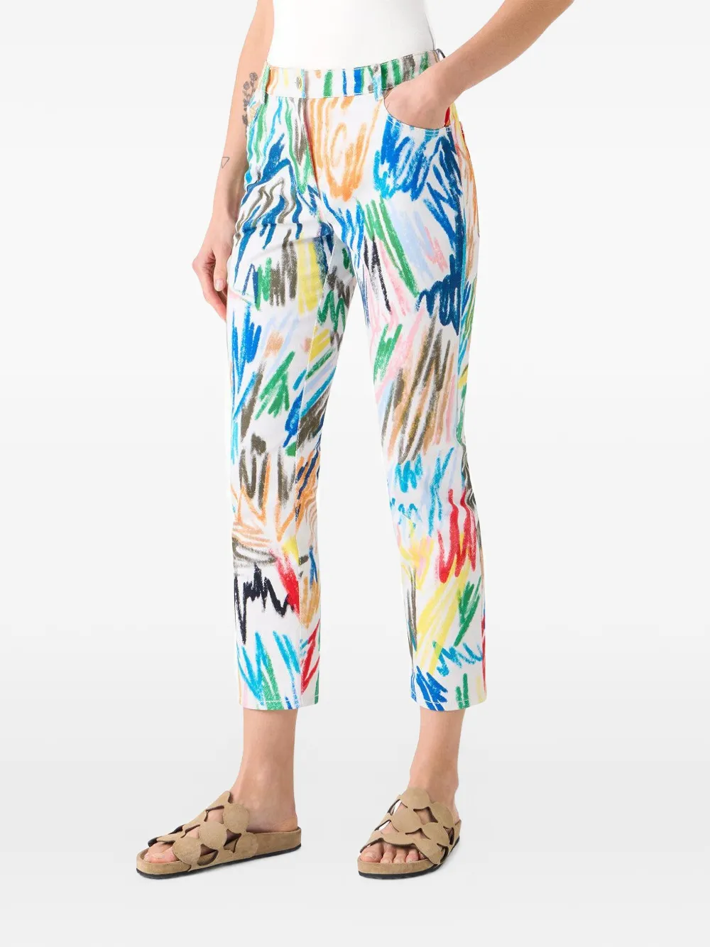  Akris Punto Printed Cropped Trousers - White 