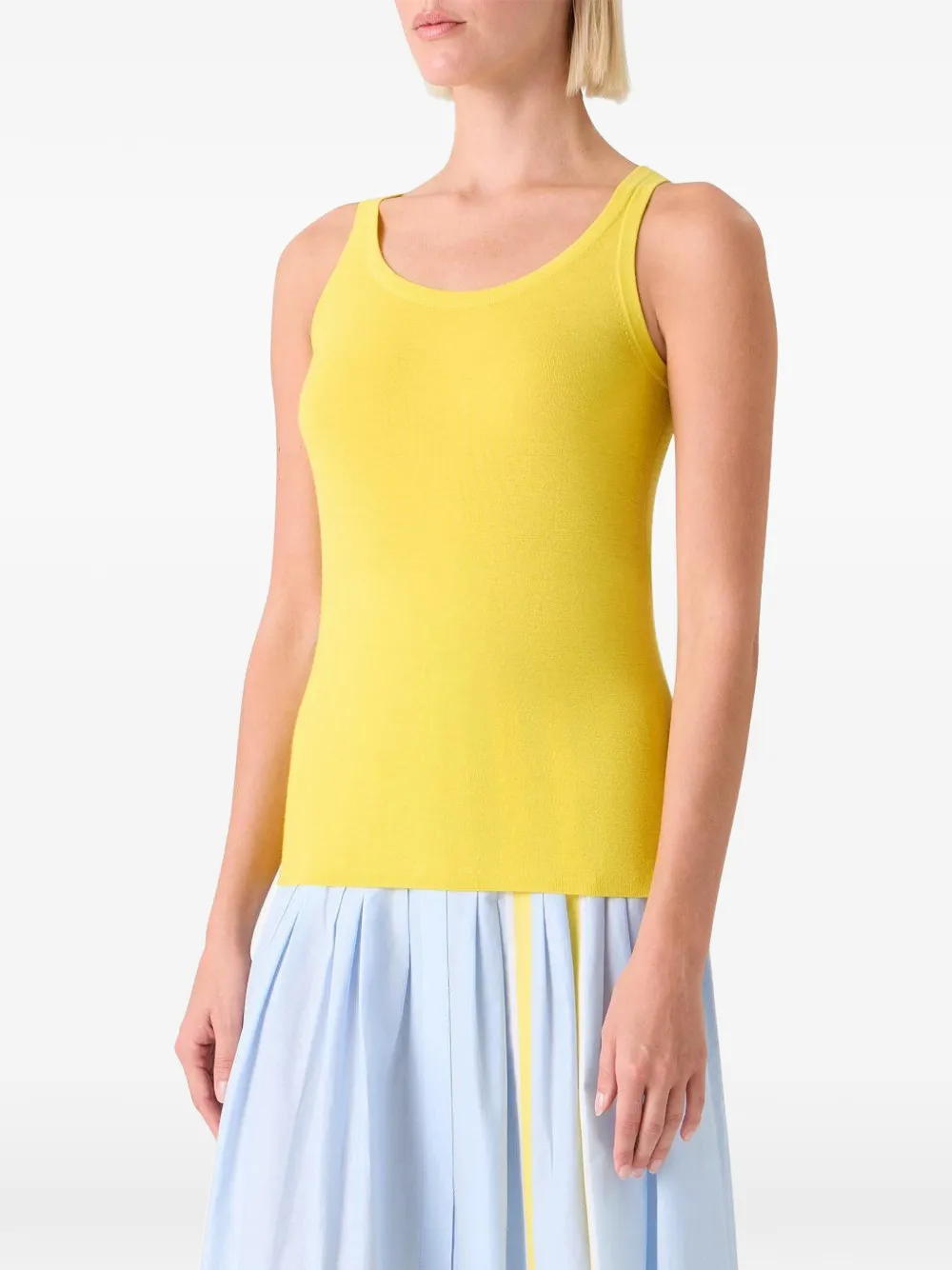  Akris Punto Scoop-neck Top - Yellow 