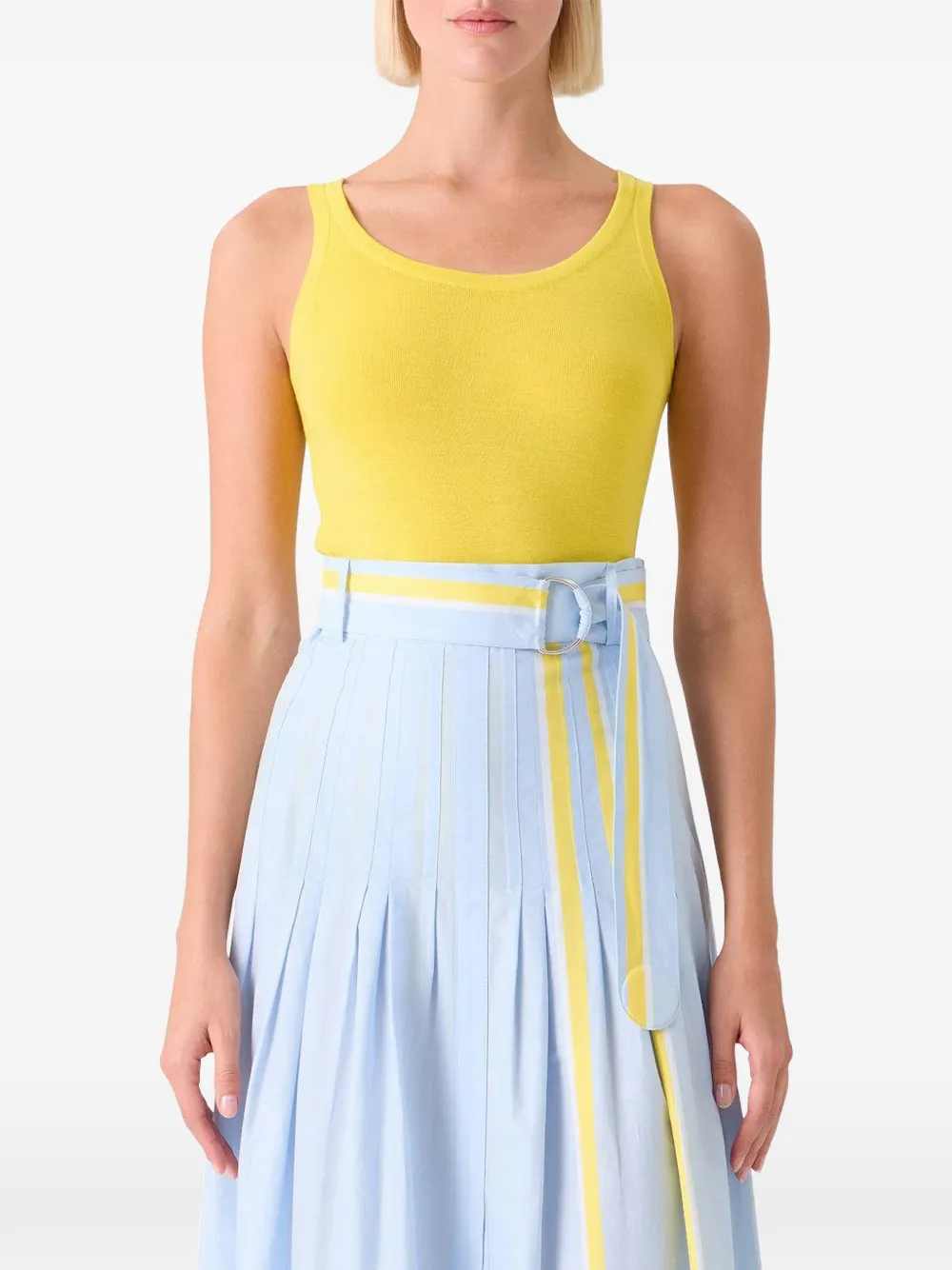  Akris Punto Scoop-neck Top - Yellow 