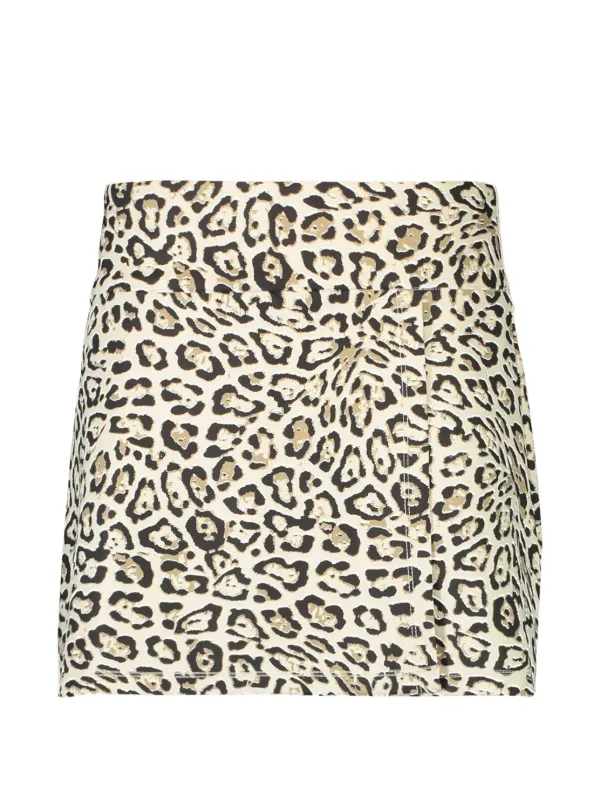 Goldbergh Pleated Animal Skirt in Neutrals