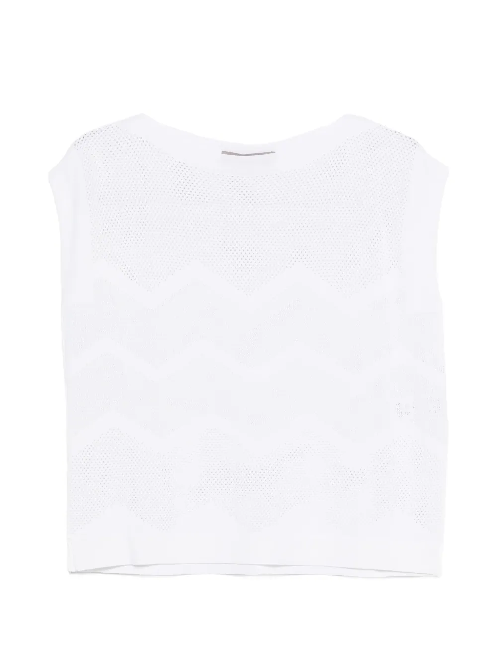 D.Exterior Canotta con motivo chevron - Bianco