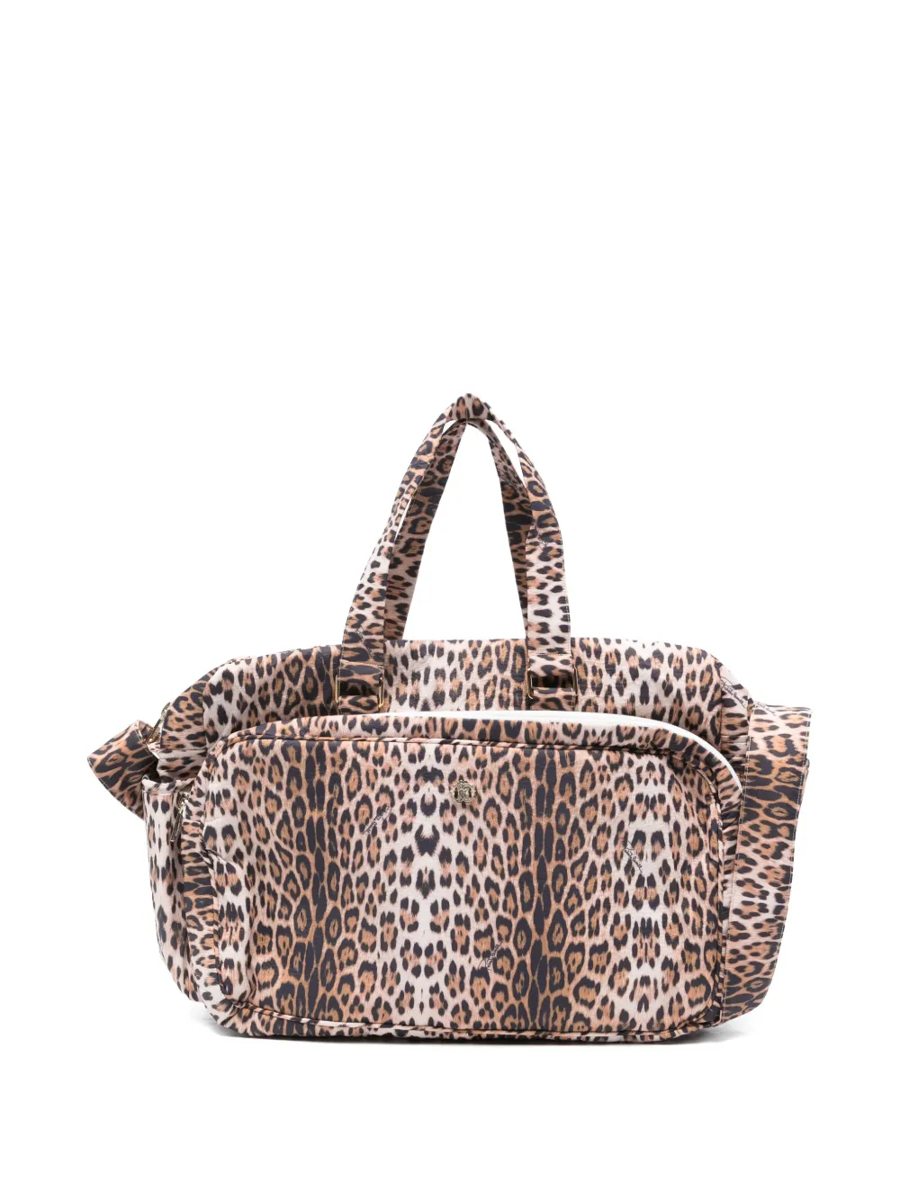 Roberto Cavalli Junior leopard print changing bag - Nude