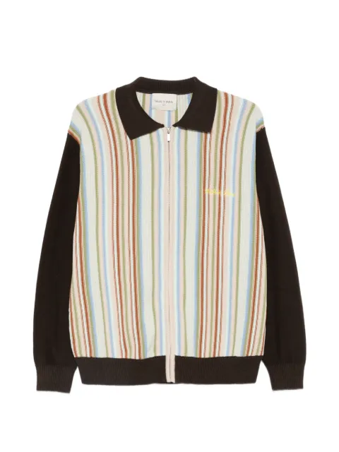 WALK IN PARIS pinstripe zip-up cardigan