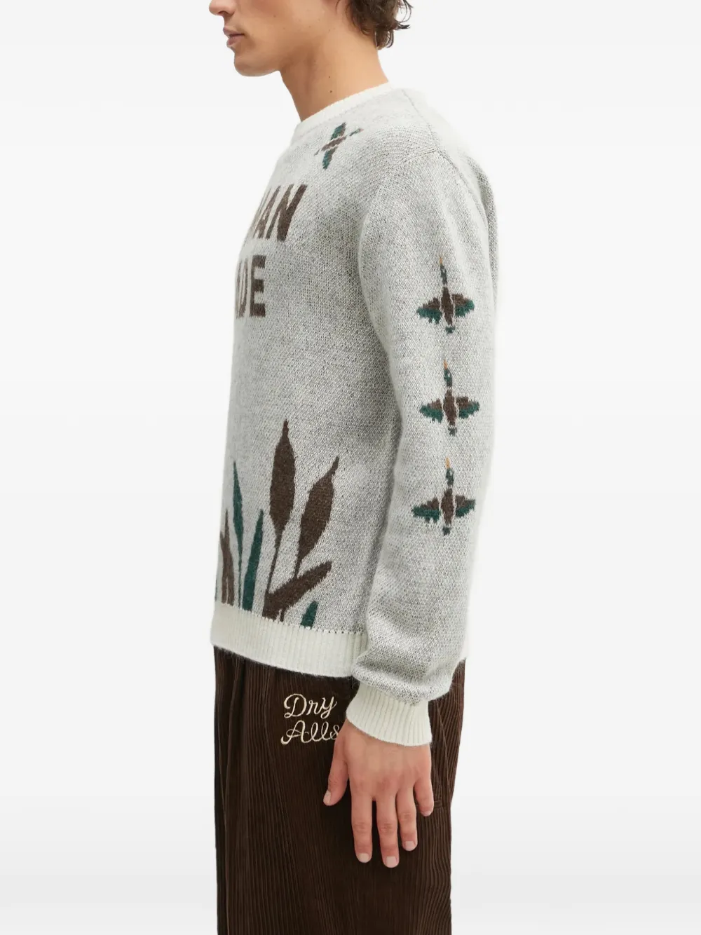  Human Made Intarsia Round-neck Jumper - Grey 