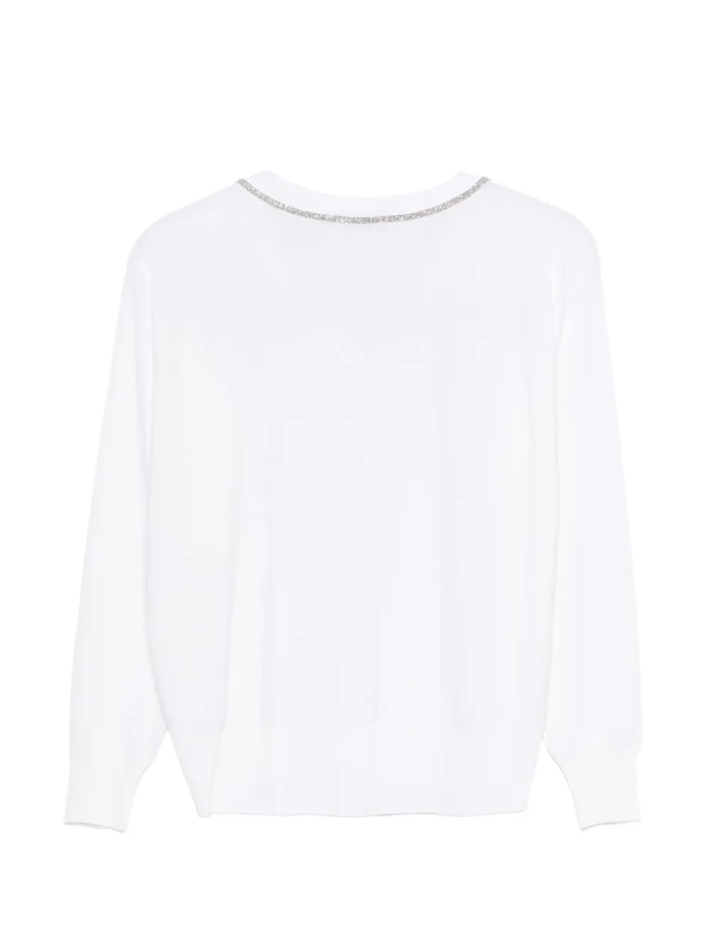  D.exterior Embellished V-neck Sweater - White 