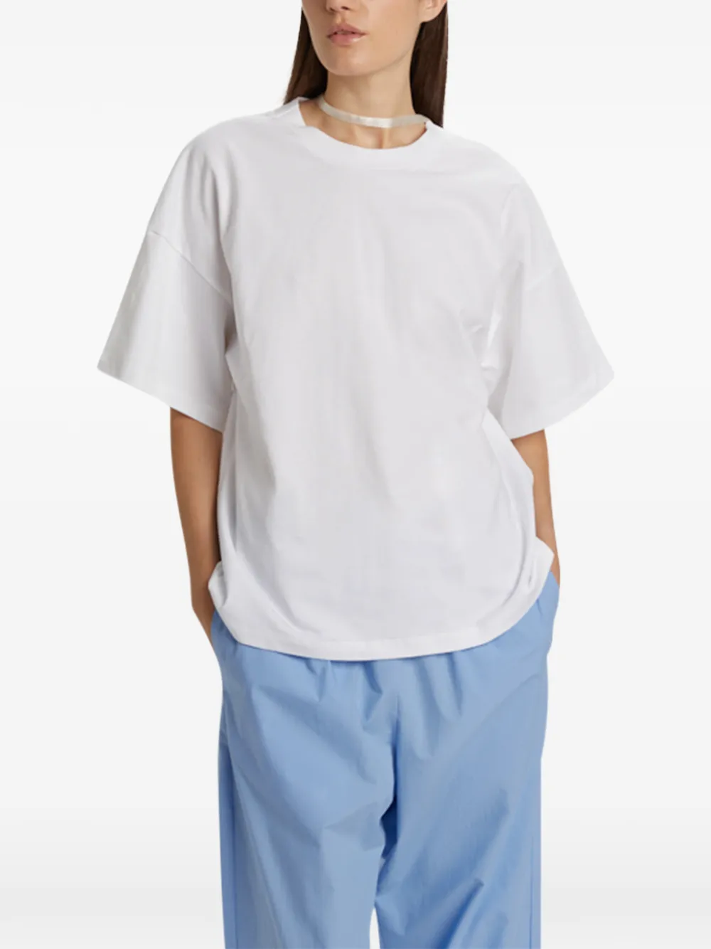 Phisique Du Role back ribbon T-shirt - Bianco
