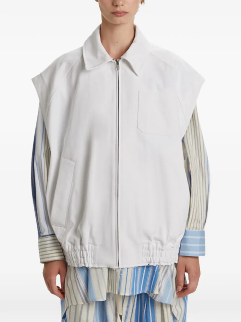 Phisique Du Role boxy sleeveless jacket - Bianco