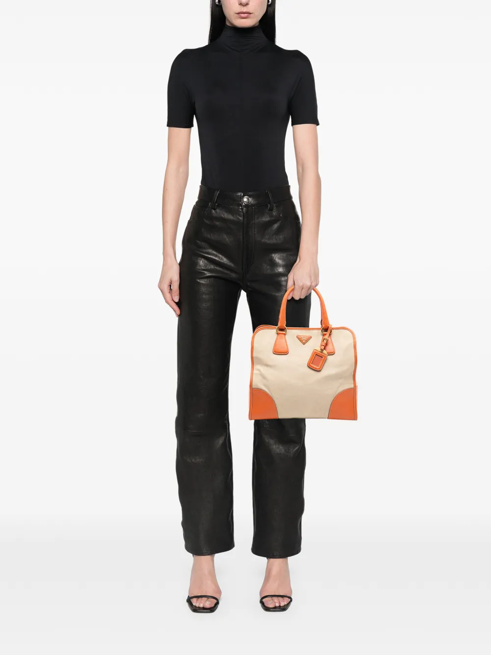 2010-2025 Saffiano Trimmed Canvas Canapa Satchel