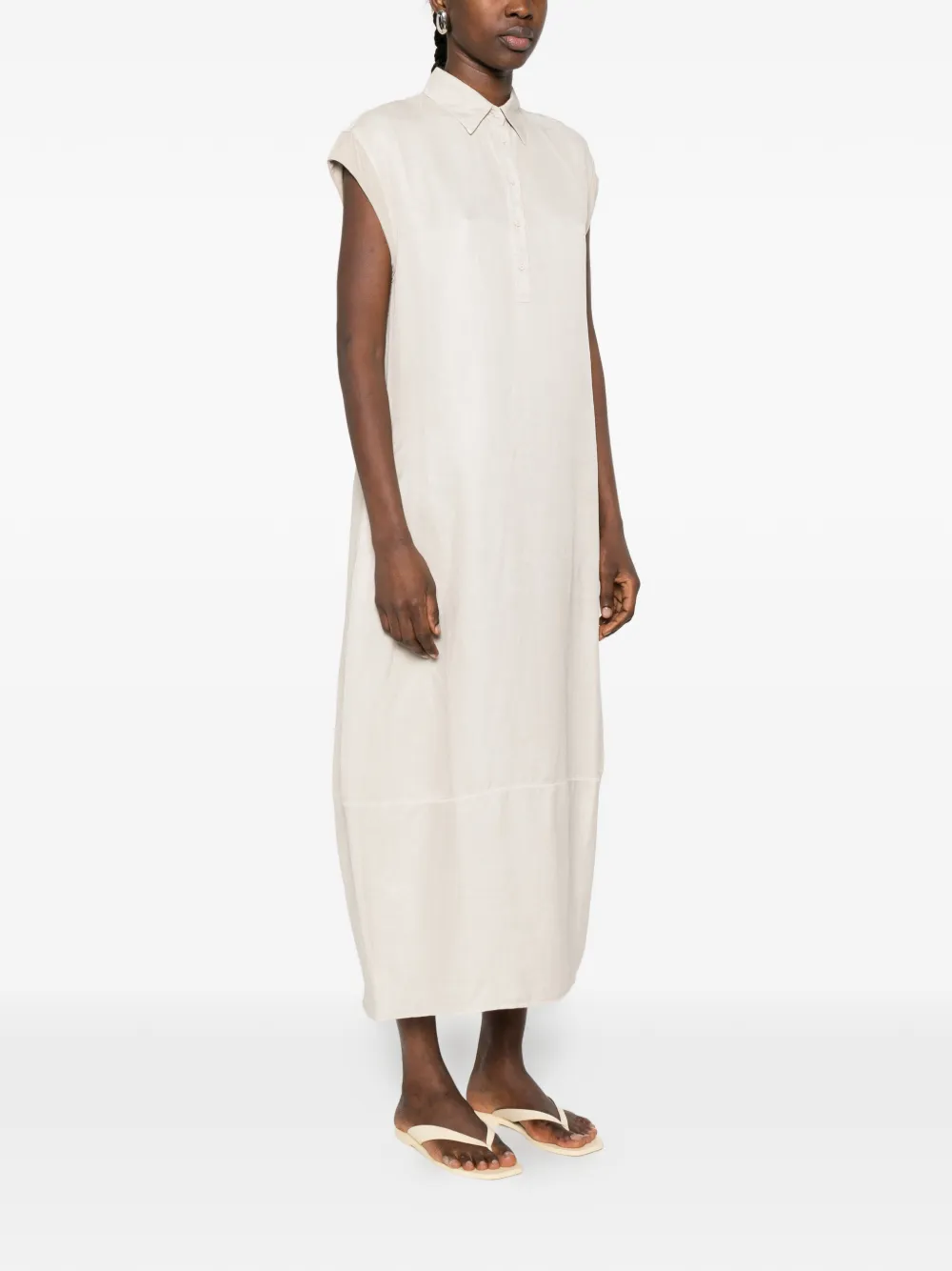 Short-Sleeve Button Dress