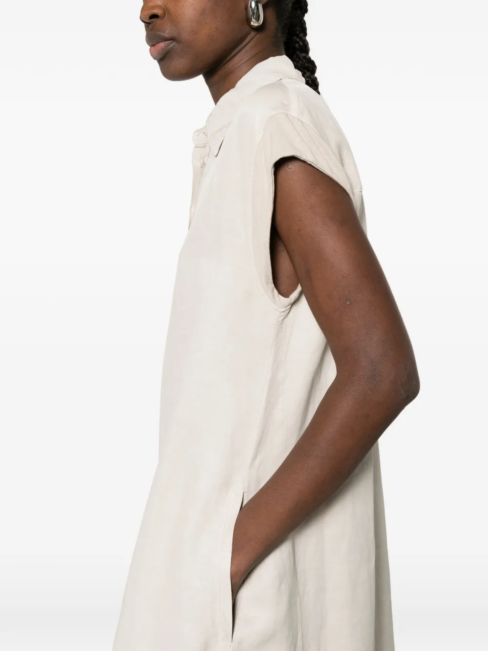 Short-Sleeve Button Dress