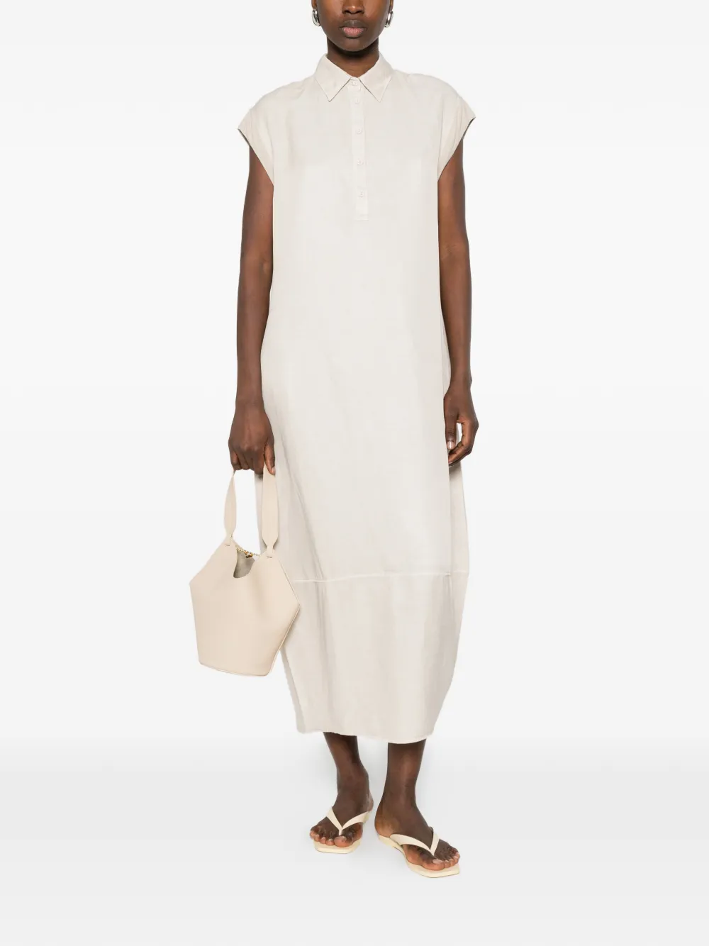 Short-Sleeve Button Dress