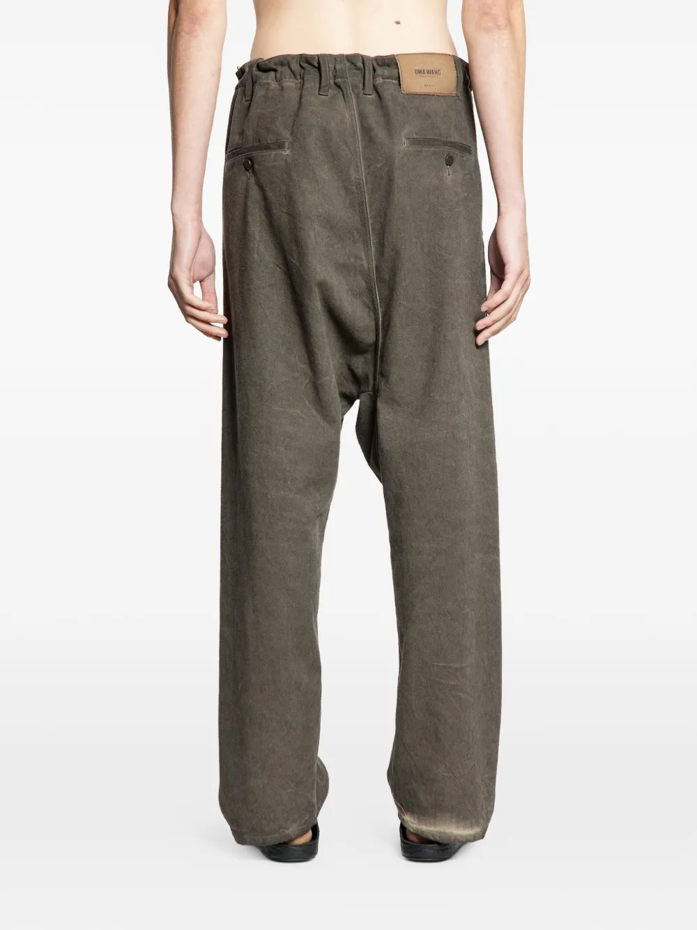 Uma Wang Broek met trekkoord en geverfd effect Grijs