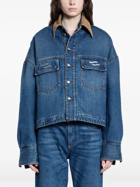 Ssheena contrasting-collar denim jacket
