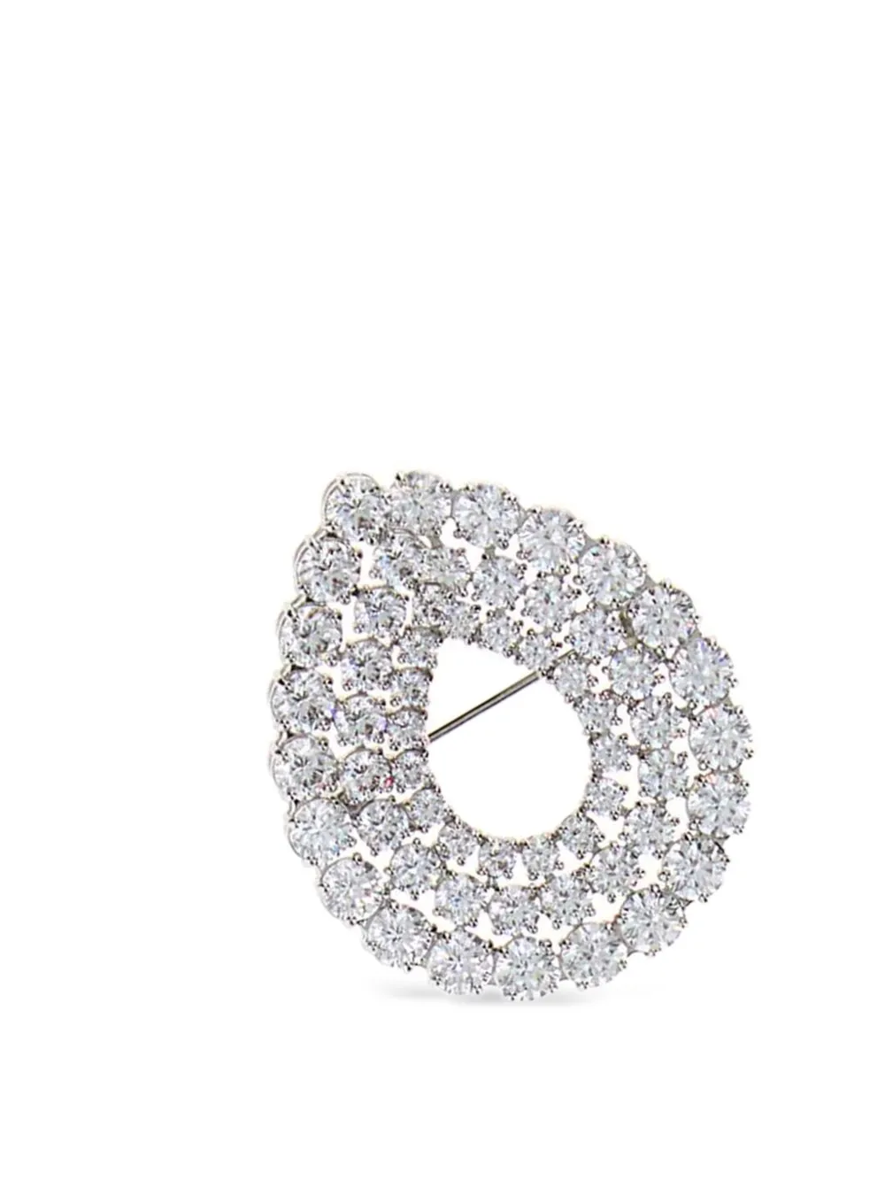 Swarovski Matrix embellished metal brooche - Argento
