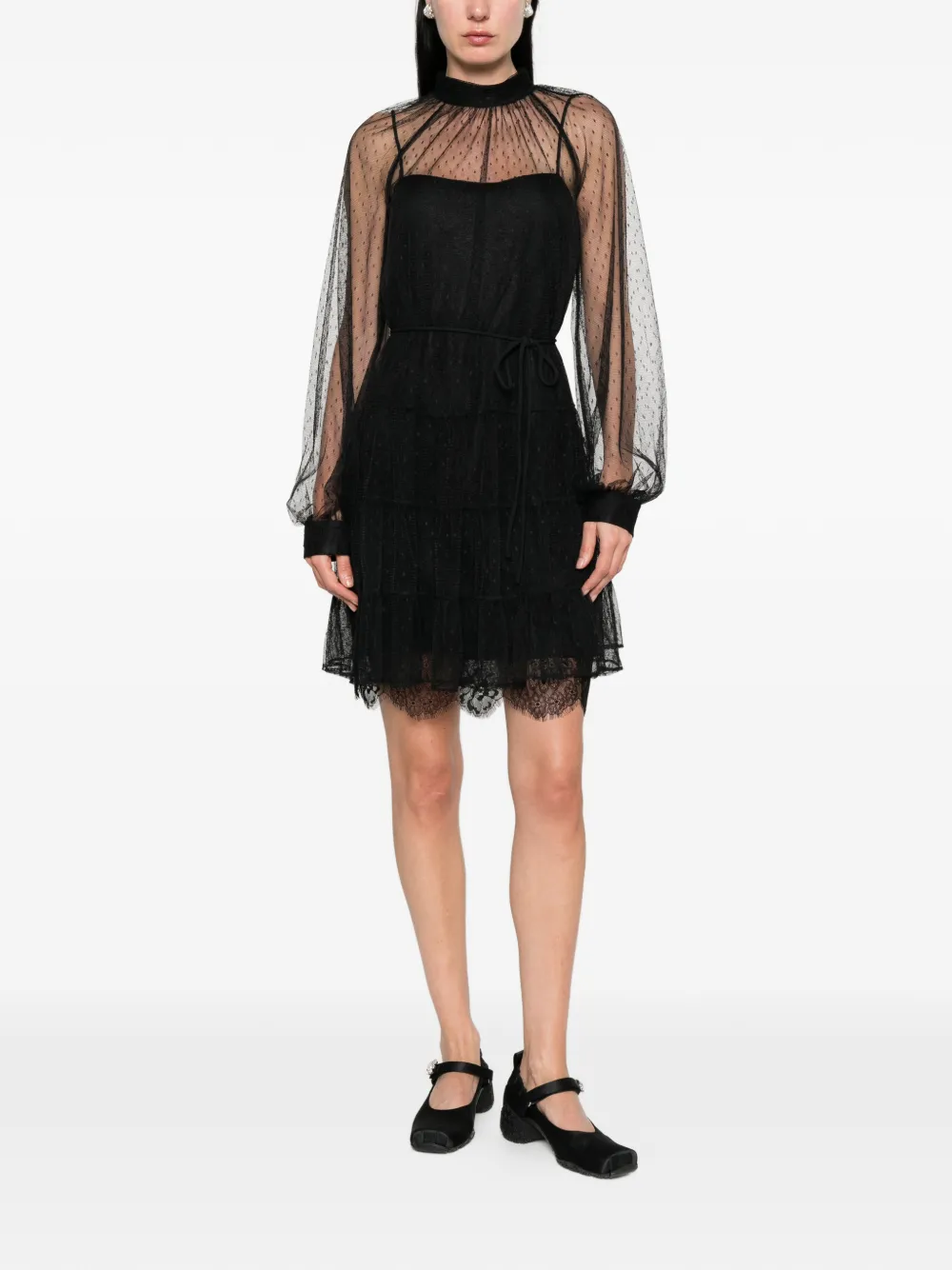 TWINSET Tulen mini-jurk Zwart