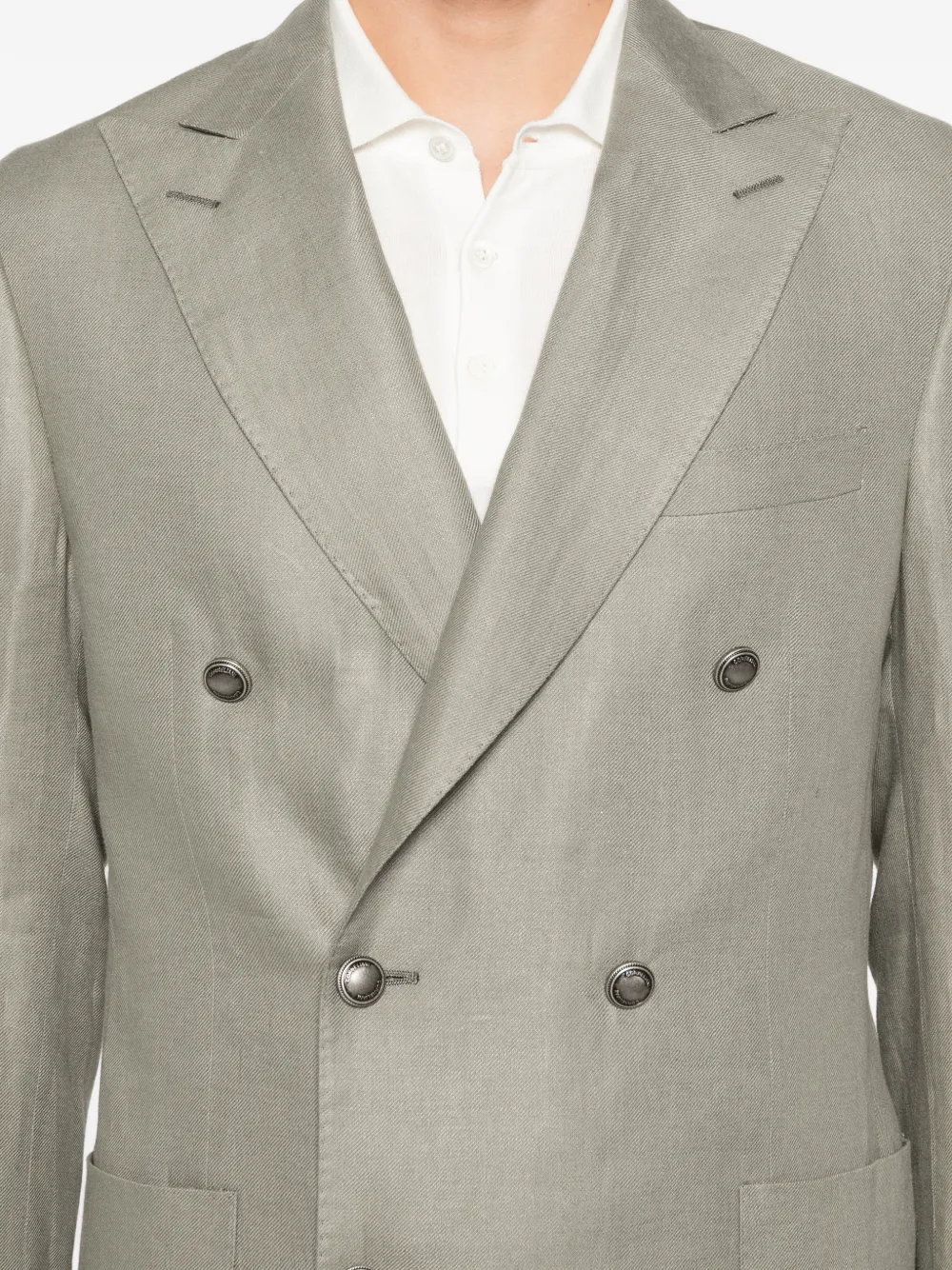 Academy Light Double-Breasted Patch-Pocket Jacket