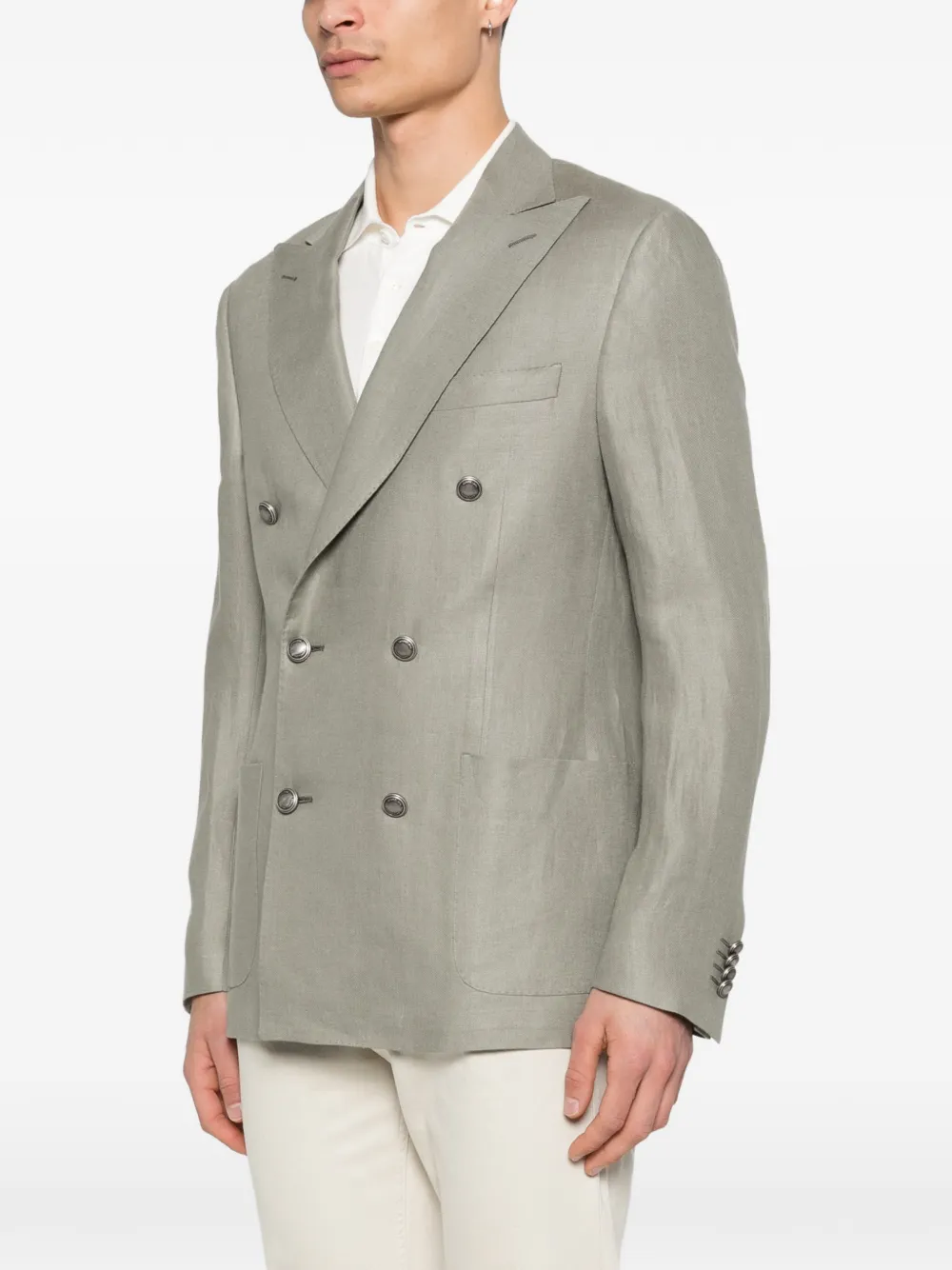 Academy Light Double-Breasted Patch-Pocket Jacket