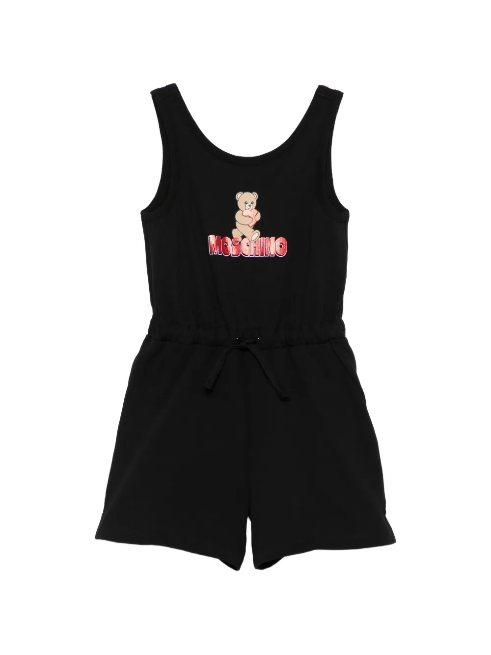 Moschino Kids logo-print playsuit - Schwarz