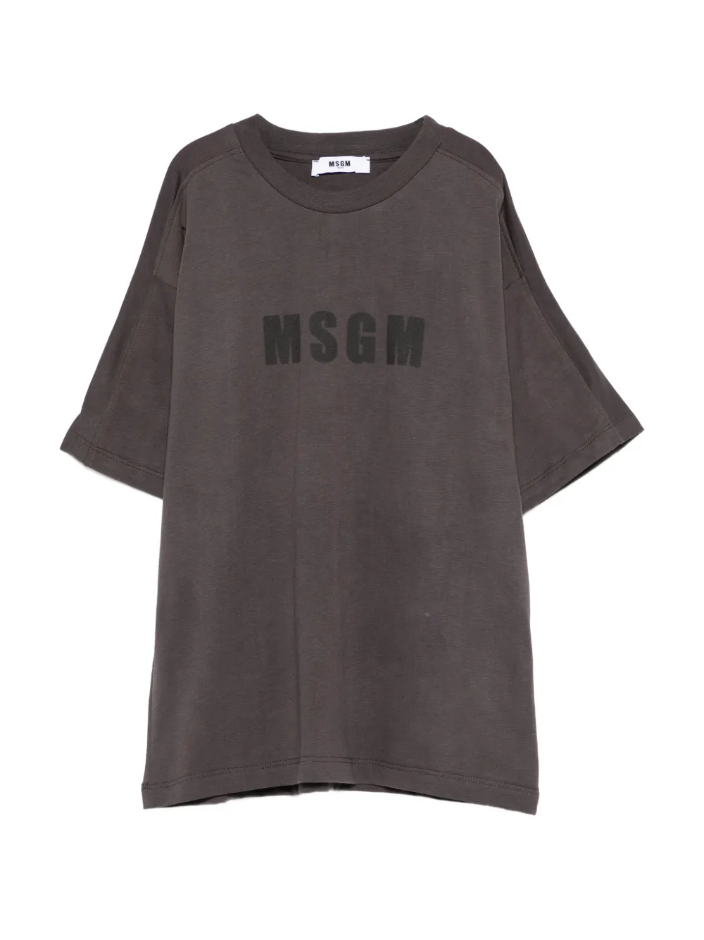MSGM Kids logo-print T-shirt - Grigio