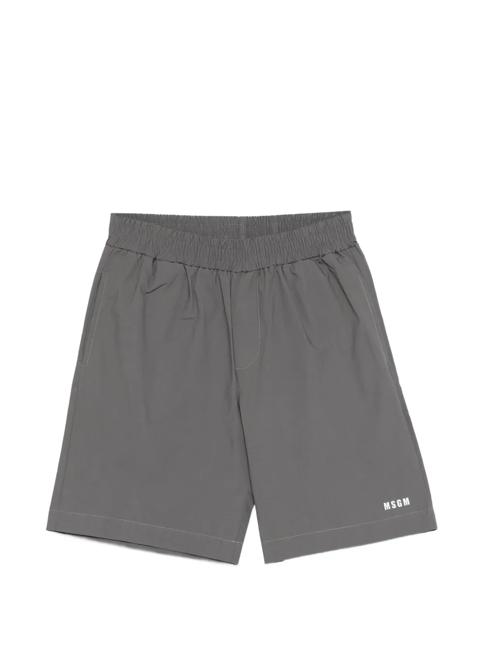 MSGM Kids elastic-waist shorts - Grigio
