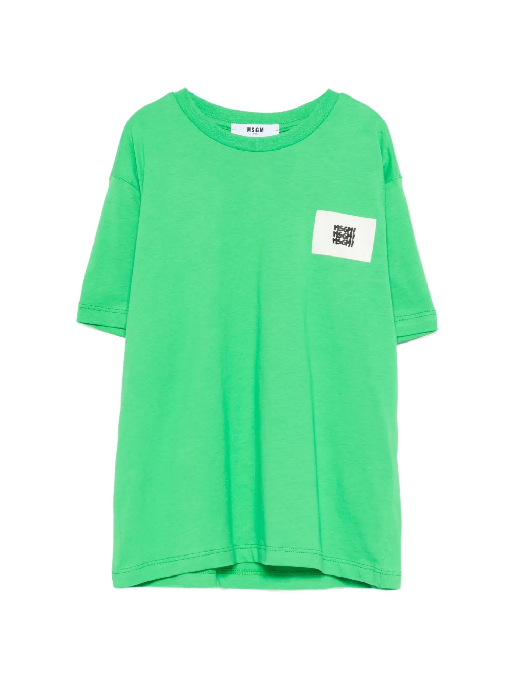 MSGM Kids logo-patch T-shirt - Verde
