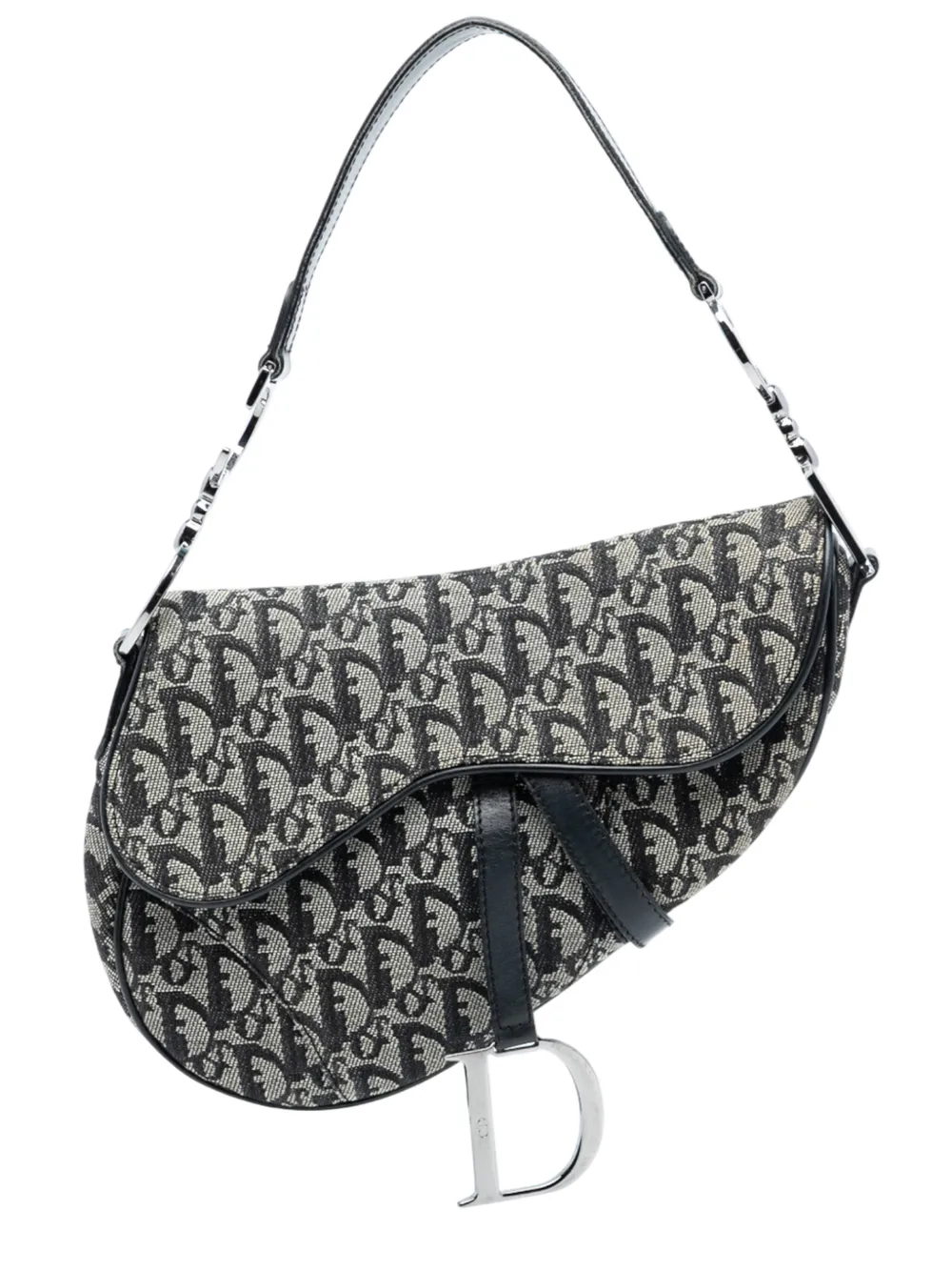 Christian Dior Pre-Owned 2002 Diorissimo Canvas Saddle Bag shoulder bag - Grigio