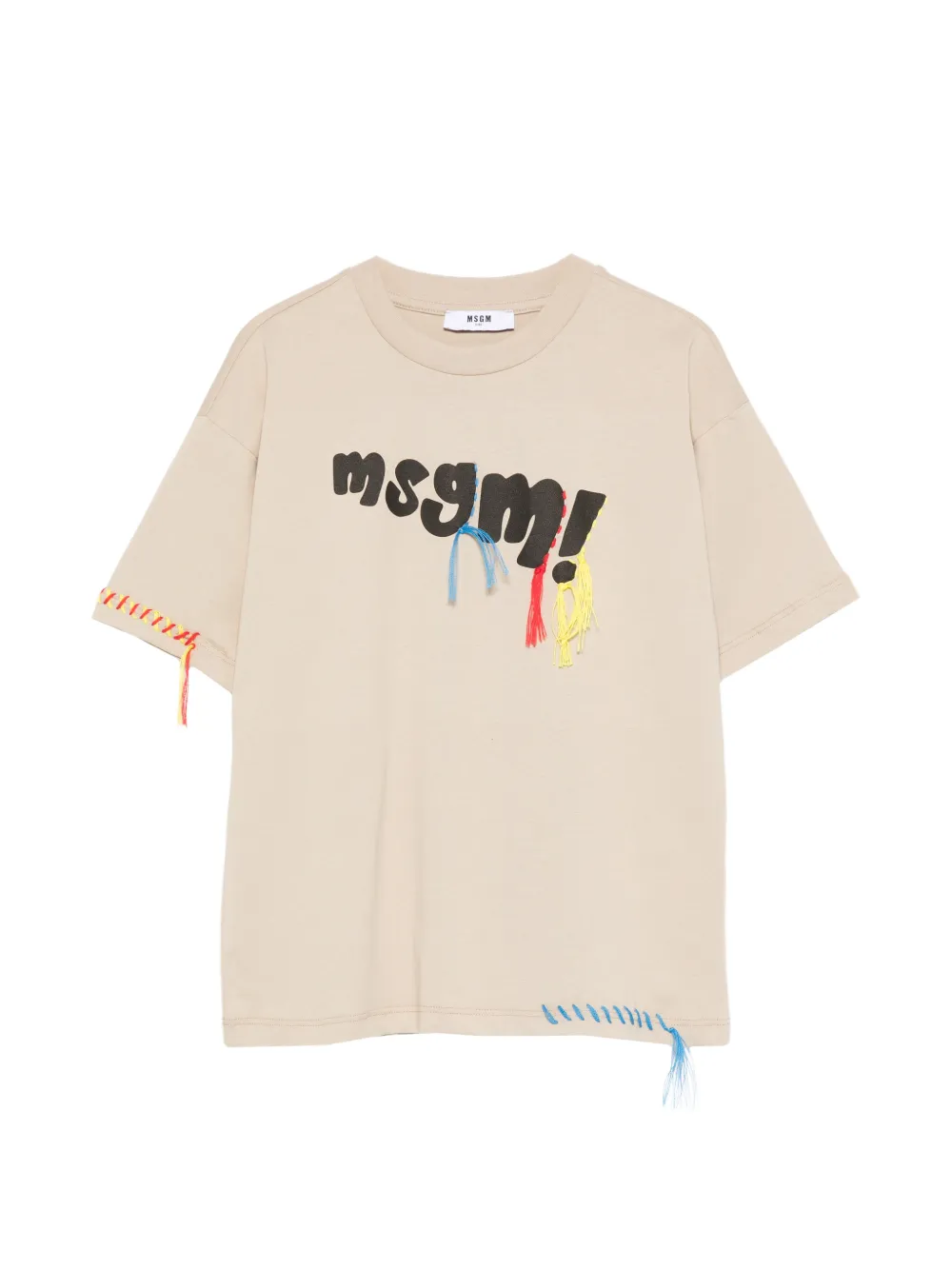 MSGM Kids embroidered T-shirt - Toni neutri