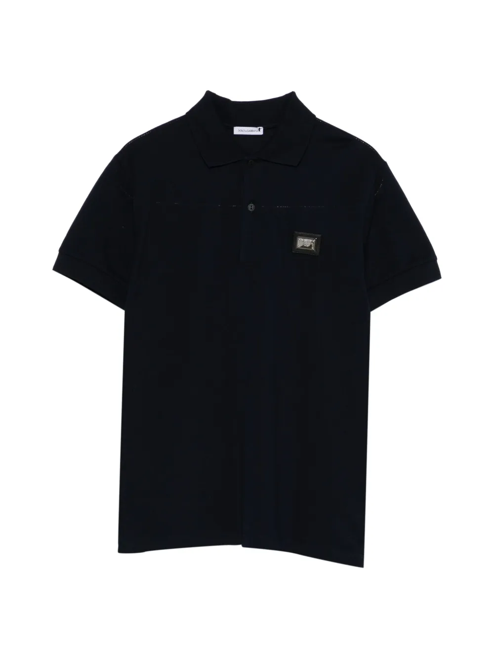 Dolce & Gabbana Kids logo-plaque polo shirt - Blau