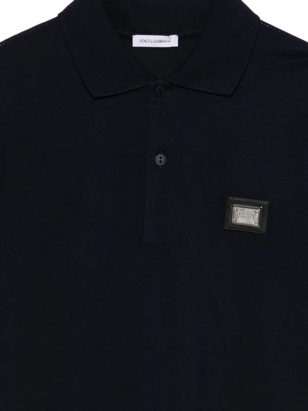 Dolce & Gabbana Kids Poloshirt met logoplakkaat Blauw
