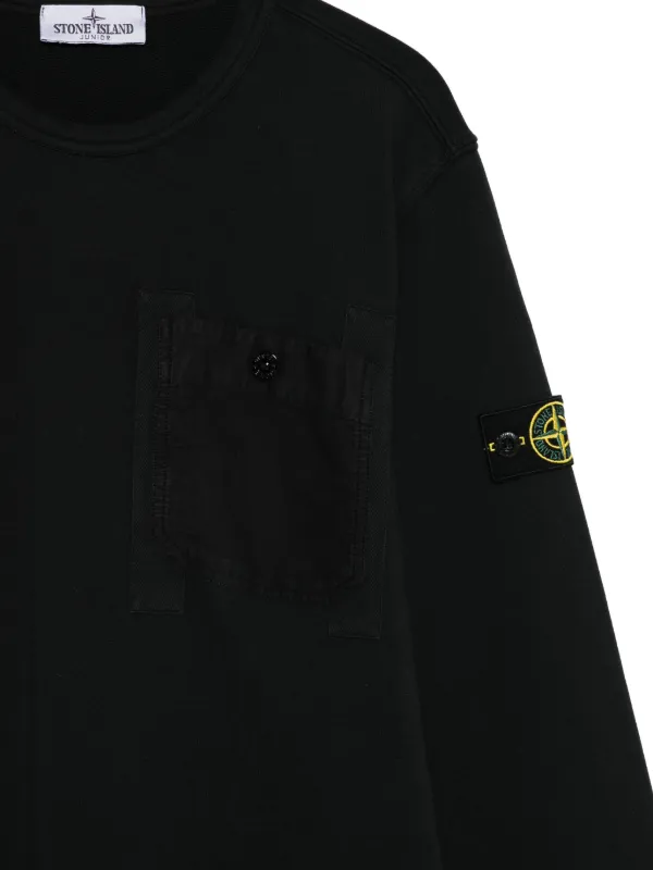 Stone Island Junior チェストポケット スウェットシャツ | ブラック