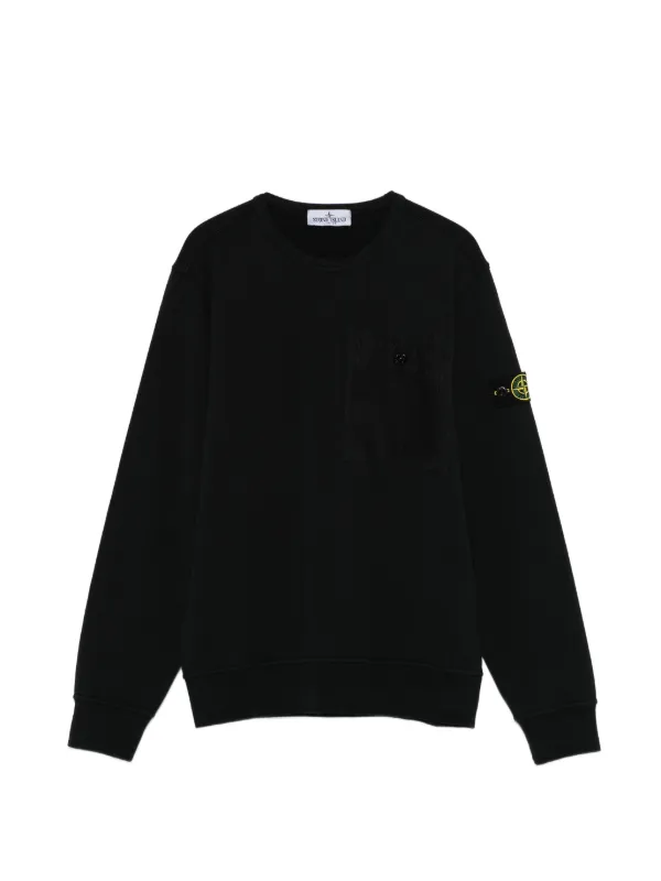 Stone  junior ストーンアイランド　スウェット Stone Island Junior チェストポケット スウェットシャツ | ブラック