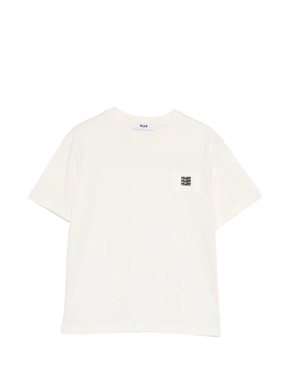 MSGM Kids chest-pocket T-shirt - Toni neutri