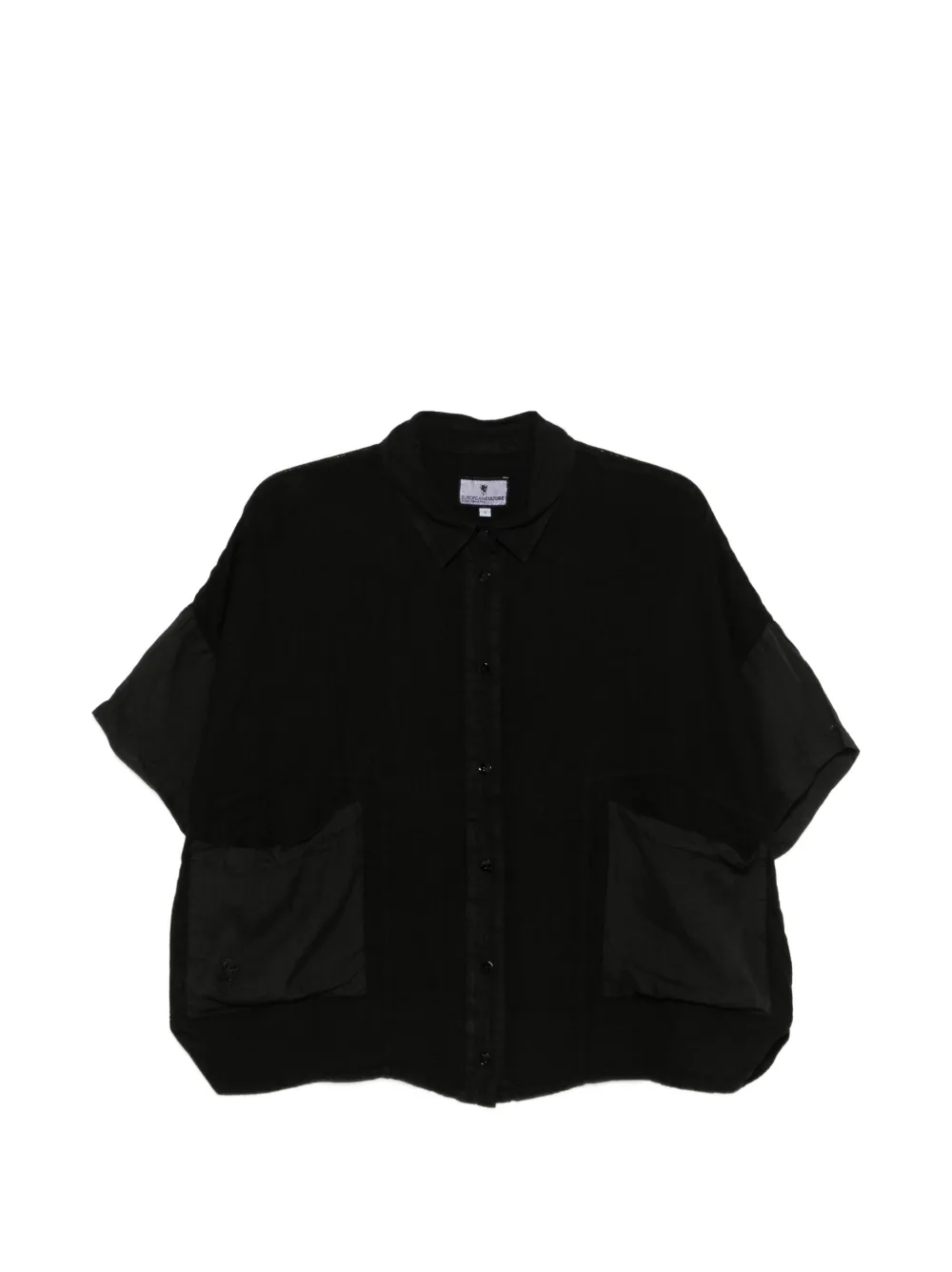 european culture patch pocket short sleeve shirt - Nero